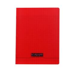 Cahier piqué 8000 POLYPRO 17x22 cm 192 pages grands carreaux 90 g - Rouge