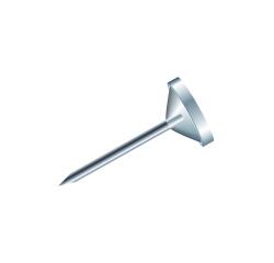 Doos met 100 prikbordspelden met platte kop effen - punthoogte 8mm - 5mm diameter - Transparant