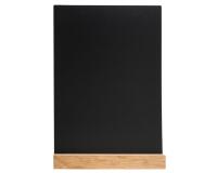 Slate menu holder on wooden base A4 - Black