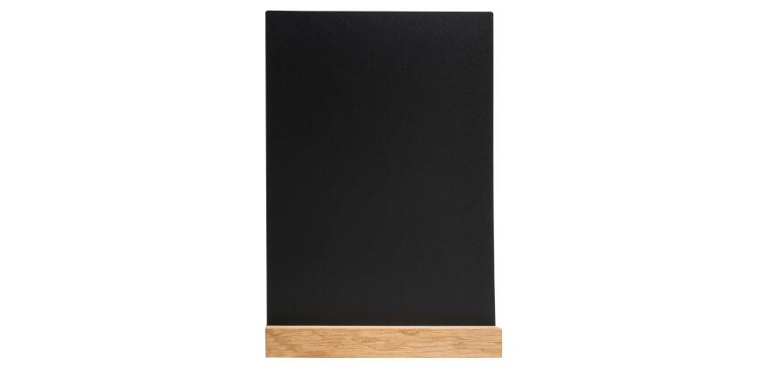 Support visuel vertical ardoise avec socle bois A4 - Noir
