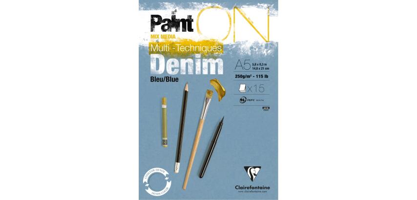 PaintON Bleu Denim bloc collé 15F A5 250g - Denim