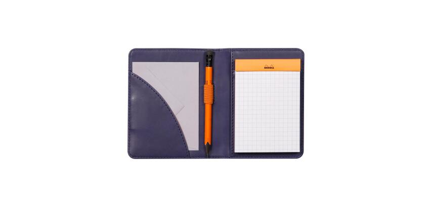 Rhodiarama livret porte-bloc N°11 pour bloc ou carnet format A7 - Bleu nuit