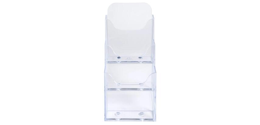 Distributeur de prospectus 3 compartiments DL (10X21cm) - Cristal