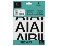 Pochette de lettres adhésives noires A-Z 50 mm - Noir