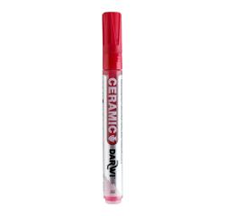 DARWI Kalte Keramikfarbe, Marker 2mm Spitze, Inhalt 6ml, Karminrot - Karmin