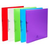 Classeur 2 anneaux plastifié Exacompta Crystal colours A4 - Dos 2 cm couleurs assorties