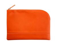 Rhodiarama pochette zippée en simili cuir - taille M (16x22 cm) - Tangerine
