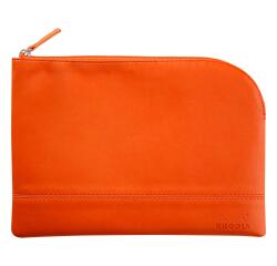 Rhodiarama etui met rits in kunstleer - maat M - 16x22 cm - Licht oranje