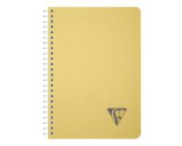 Carnet reliure intégrale Linicolor ESSENCE A5 180 pages petits carreaux couverture plastique polypropyène rainuré - Jaune paille