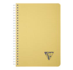 Carnet reliure intégrale Linicolor ESSENCE A5 180 pages petits carreaux couverture plastique polypropyène rainuré - Jaune paille