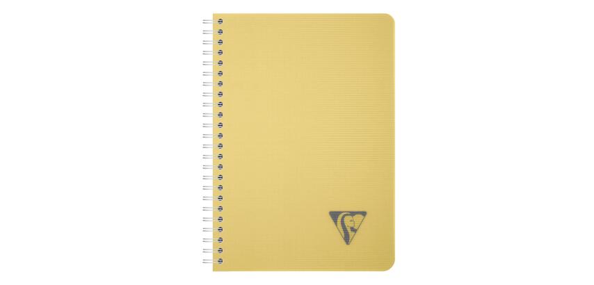 Carnet reliure intégrale Linicolor ESSENCE A5 180 pages petits carreaux couverture plastique polypropyène rainuré - Jaune paille
