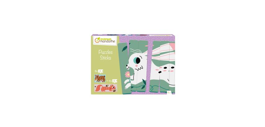 Puzzles Sticks, Forest animals - Multicolour