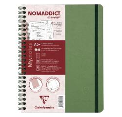 My.Notes Age Bag notitieboek met spiraalbinding en afscheurbare strook A5+ 120 uitscheurbare gelijnde pagina's + kader bovenaan - Groen