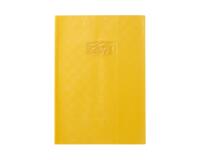 Protège-cahiers grain madras avec rabats marque-pages PVC 22/100ème A4 - Jaune