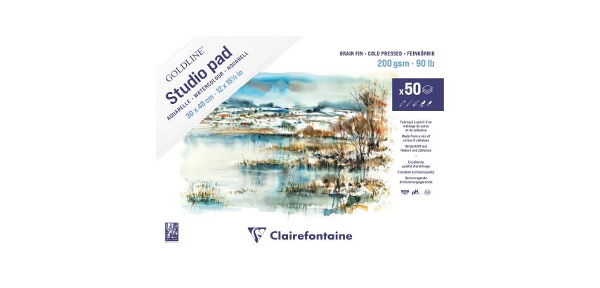 Goldline Studio bloc collé 50F 30x40cm 200g grain fin