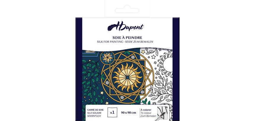 CARRÉ 100% soie - 90x90cm Astral - Blanc