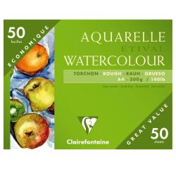 Etival Aquarellpapier Torchon, 50 Bogen A4 , 300g, in Kartonetui