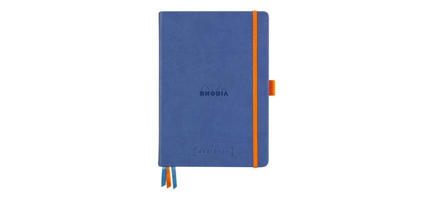 Rhodiarama Goalbook rembordé rigide A5 240 pages dot papier ivoire 90g - Saphir