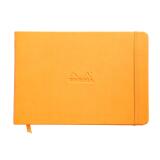 Webnotebook A5 paysage 192 pages uni papier ivoire 90g fermeture élastique - Orange