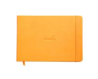 Webnotebook A5 paysage 192 pages uni papier ivoire 90g fermeture élastique - Orange
