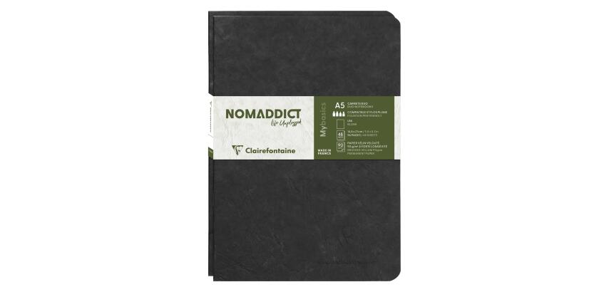 Set de 2 carnets piqués Age Bag A5 96 pages uni - Noir