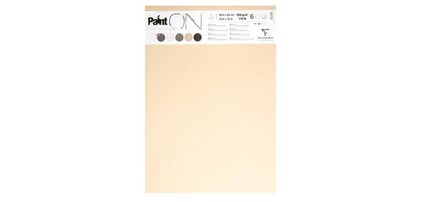 PaintON, 12 Bogen 50x65 cm, 250g, 6 Farben/Papiere sortiert, Mixed Media - Sortierung