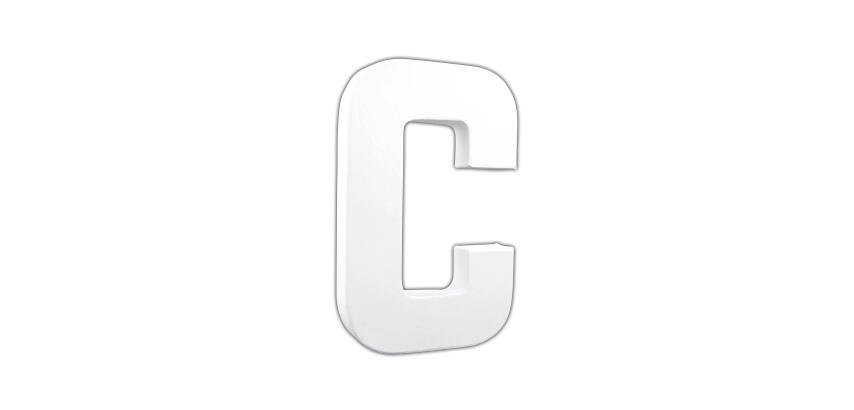 Lettre C 20,5cm - Blanc