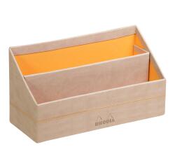 Rhodiarama brievenhouder in Italiaans kunstleer 25x10x14 cm - Beige