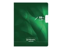 Cahier d'écriture piqué 8000 CARTE 17x22 cm 32 pages grands carreaux 4 mm agrandis 16x16 mm 90 g - Vert