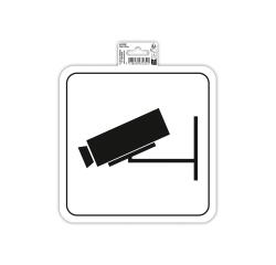 Zelfklevend bord camera bewaking 20cm - Wit