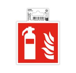 Zelfklevend bord brandblusser 10cm - Rood