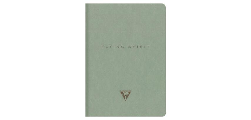 Flying Spirit piqûre textile A5 96 pages ligné motifs assortis papier ivoire 90g - Vert de gris