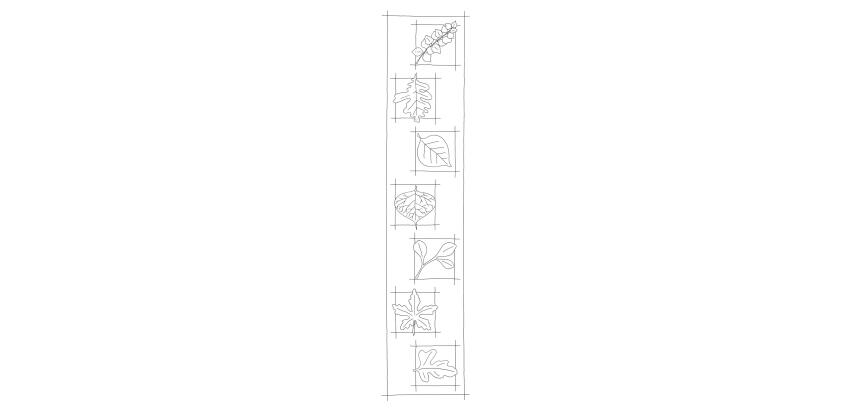 Echarpe 100% soie - 180x43cm Automne - Blanc