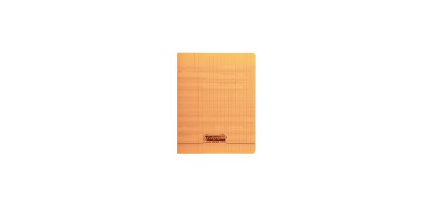 Cahier piqué 8000 POLYPRO 17x22 cm 192 pages grands carreaux 90 g - Orange