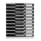 Module de classement Modulo Office 10 tiroirs fermés - Noir