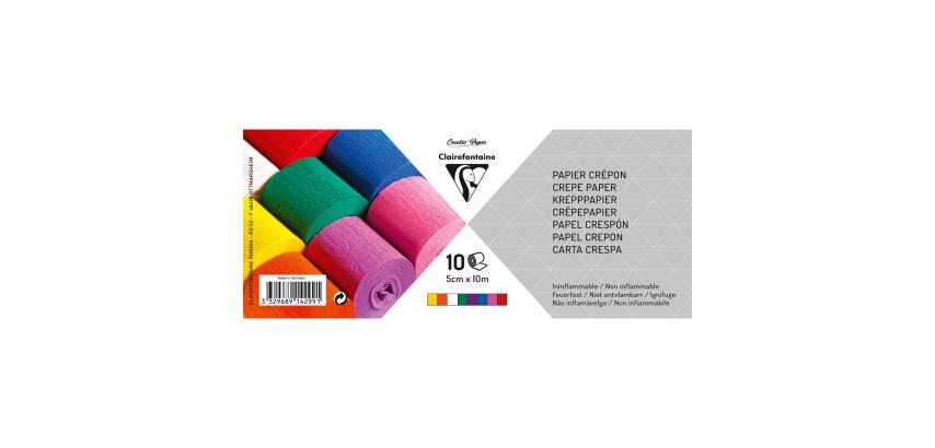Clairefontaine Crepe Paper 5cm, Mixed Assortment - Mixed assortment