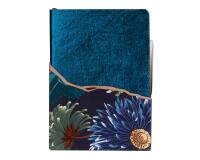 K3 blue, Carnet cuir A6 10,5x14,8 cm, 144 pages, ligné. - Bleu