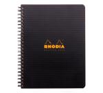 Meetingbook Rhodiactive 90g reliure intégrale A5+ 160 pages microperforé non perforé - Noir