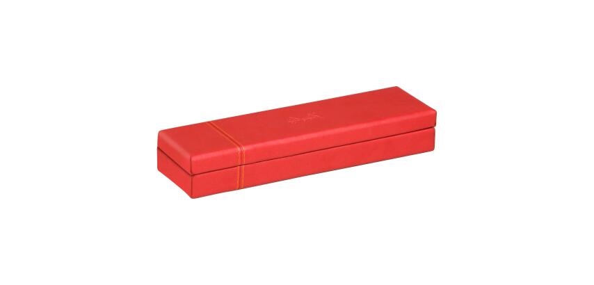 Plumier, en simili cuir, coquelicot