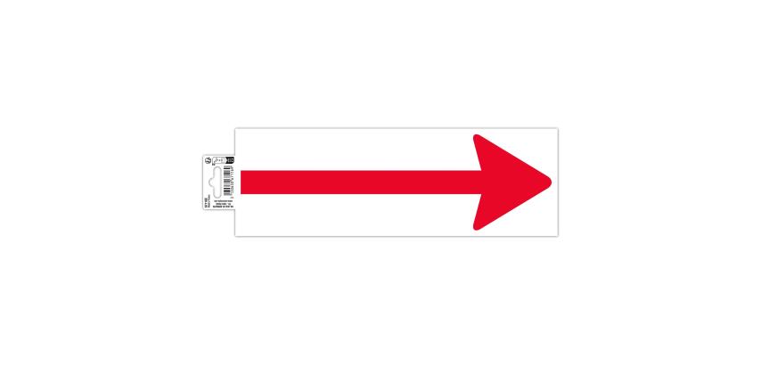 Exacompta, Bodenmarkierung selbstklebend und rutschfest, PVC, Pfeil rot-weiß 30x10cm - Weiß