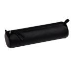 Round leather pencil case, black