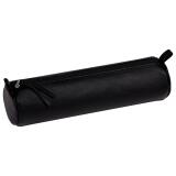 CUIR NOIR Trousse ronde Ø5,5x22 cm. - Noir
