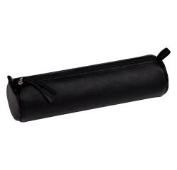 CUIR NOIR Trousse ronde Ø5,5x22 cm. - Noir