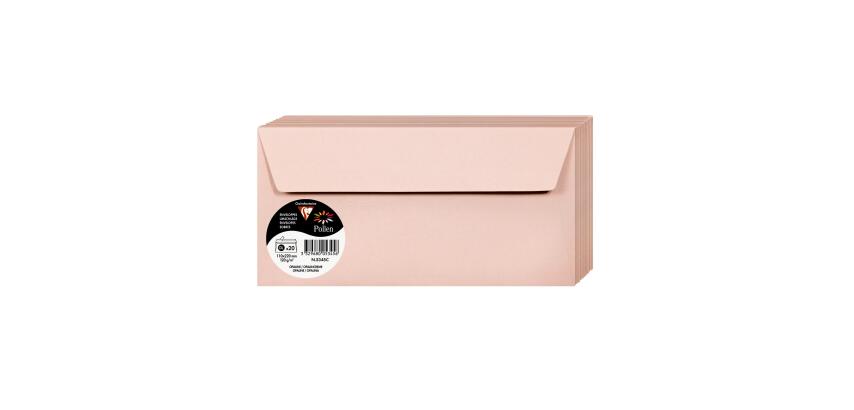 Paquet de 20 enveloppes Pollen 110x220mm 120g/m2 - Opaline
