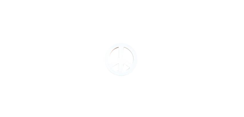 Symbole peace and love 12cm - Blanc