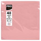 Paquet de 40 serviettes micro-gaufrées ouate 2 plis - 38x38 cm - Rose poudré