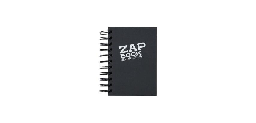 Zap Book carnet spiralé 160F A6 80g - Noir