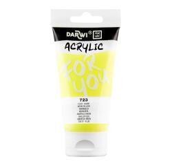 Darwi For You tube de peinture acrylique 75 ml - Jaune fluo