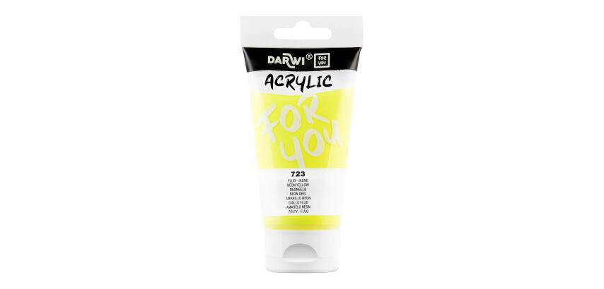 Darwi For You, Acrylfarbe, Tube 75 ml - Neongelb