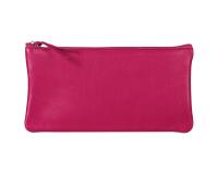 CUIR TEINTÉ Trousse plate 22x11 cm Framboise